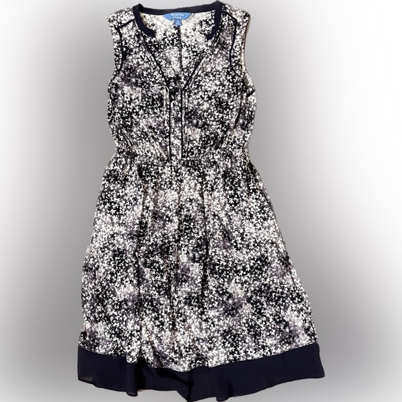 Vera Wang Sleeveless Midi Purple & White A-Line Flowered Dress - Picture 8 of 16